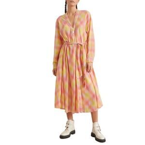 Forte Forte Tie-waist Check Patterned Shirt Dress In Multi